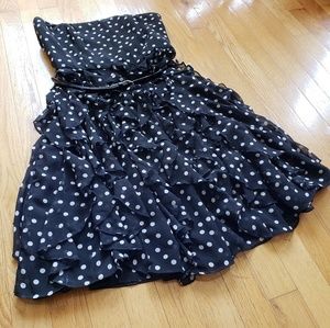White House Black Market Ruffle Dot Dress
